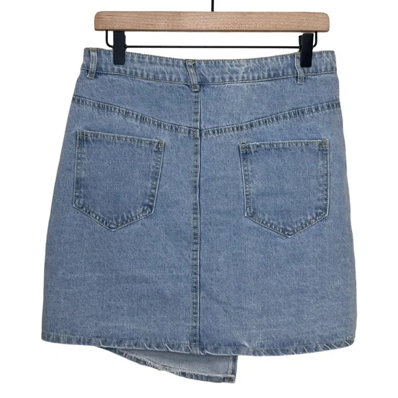 Miss Sparkling Boutique Denim Mini Wrap Skirt - Picture 2 of 11